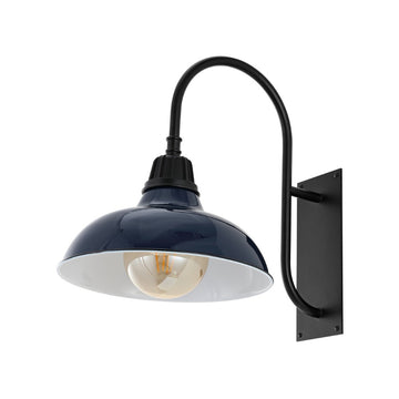Stanley 12.25" Farmhouse Industrial Indoor/Outdoor Iron LED Gooseneck Arm Outdoor Sconce - JONATHAN Y